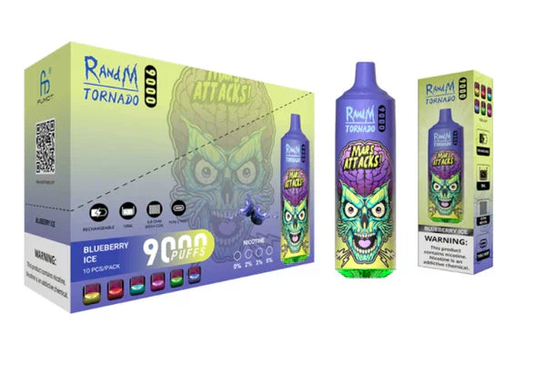 RandM Tornado Blueberry Ice 9000 -Pack de 10