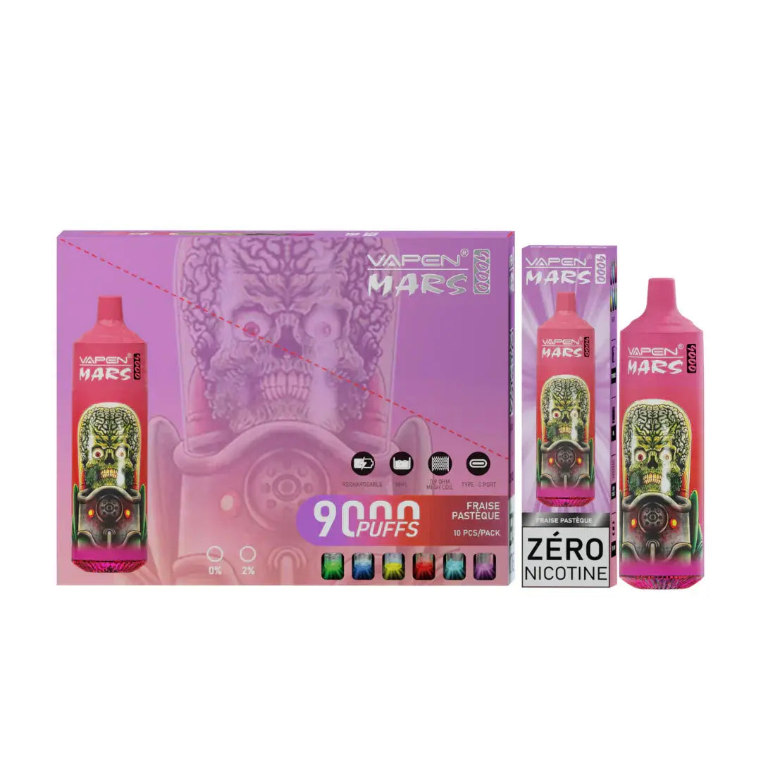 Vapen Mars Fraise Pastèque 9000 - Pack de 10