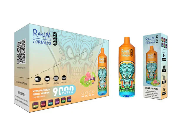 RandM Tornado Kiwi Passion Goyave 9000 - Pack de 10