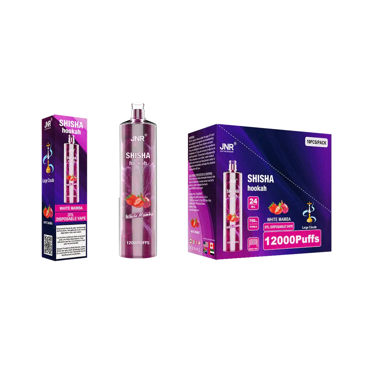 Shisha Hookah White Mamba 12000 - Pack de 10