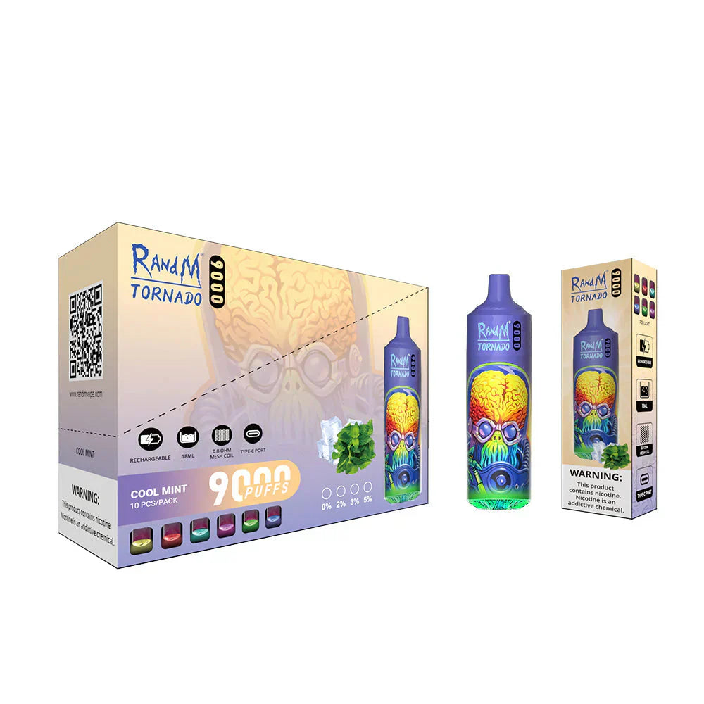 RandM Tornado Cool Mint 9000 - Pack de 10