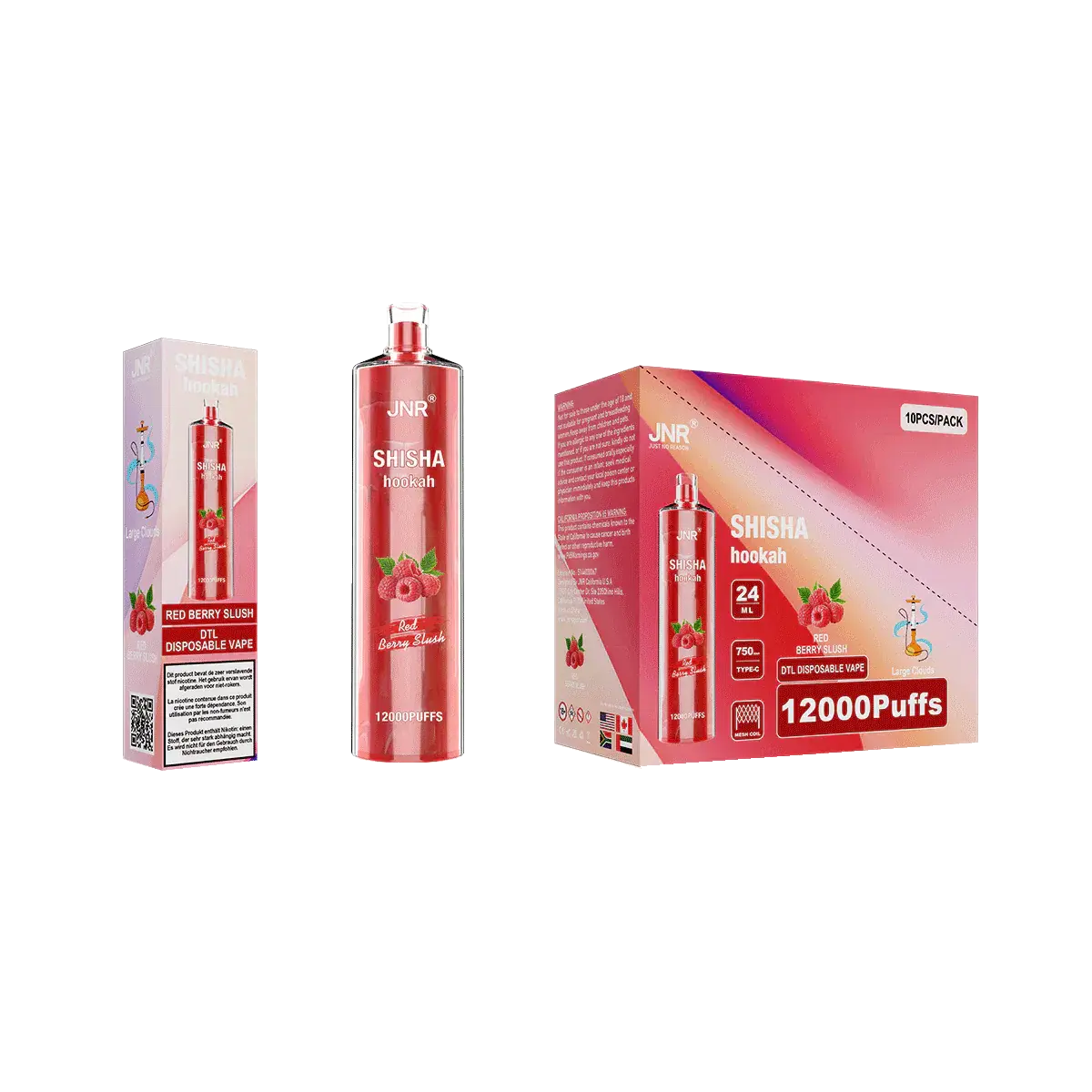 Shisha Hookah Red Berry Slush 12000 - Pack de 10