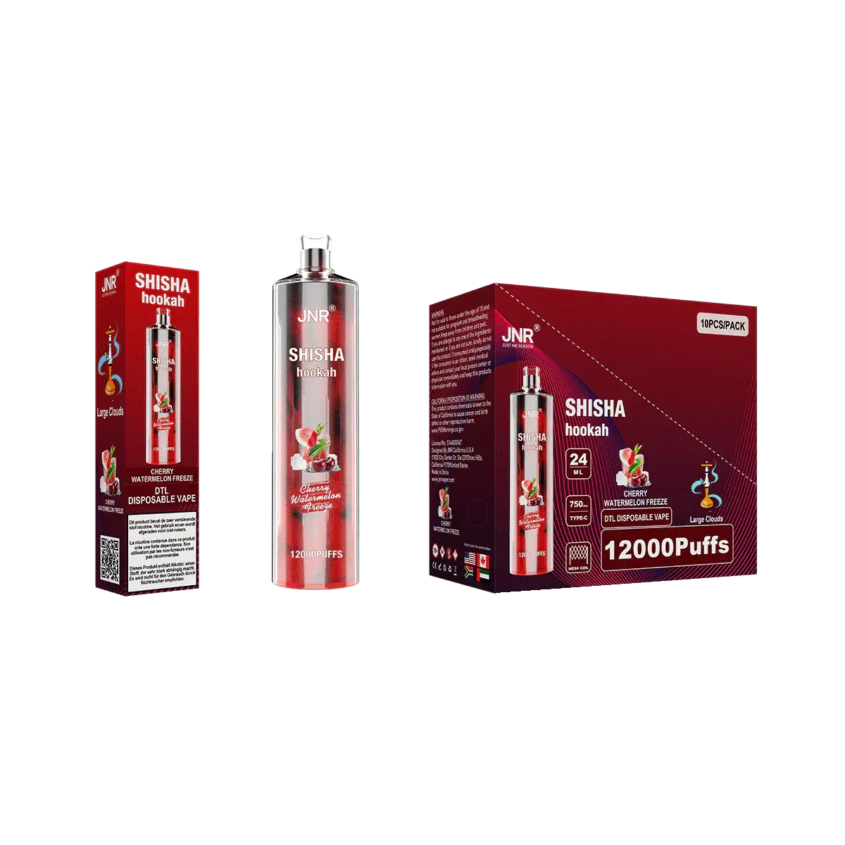 Shisha Hookah Cherry Watermelon Freeze 12000 - Pack de 10